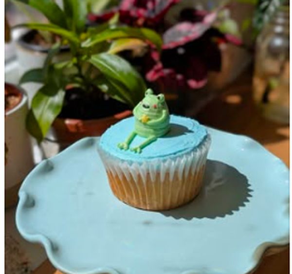 Frog character cupcake